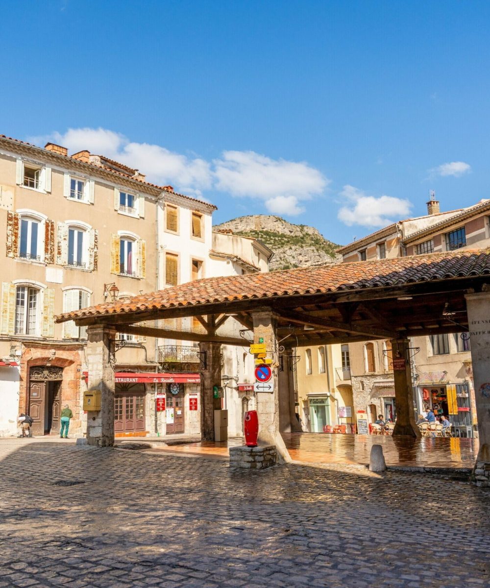 RMP0236585 Place du marché, La Fontaine Pagode, Anduze (30), mars 2025